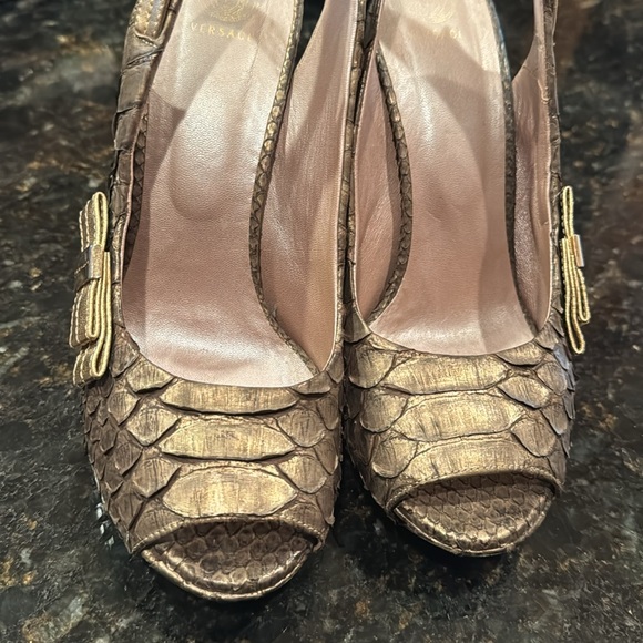 Versace Python Snake Skin Heels - Picture 3 of 6